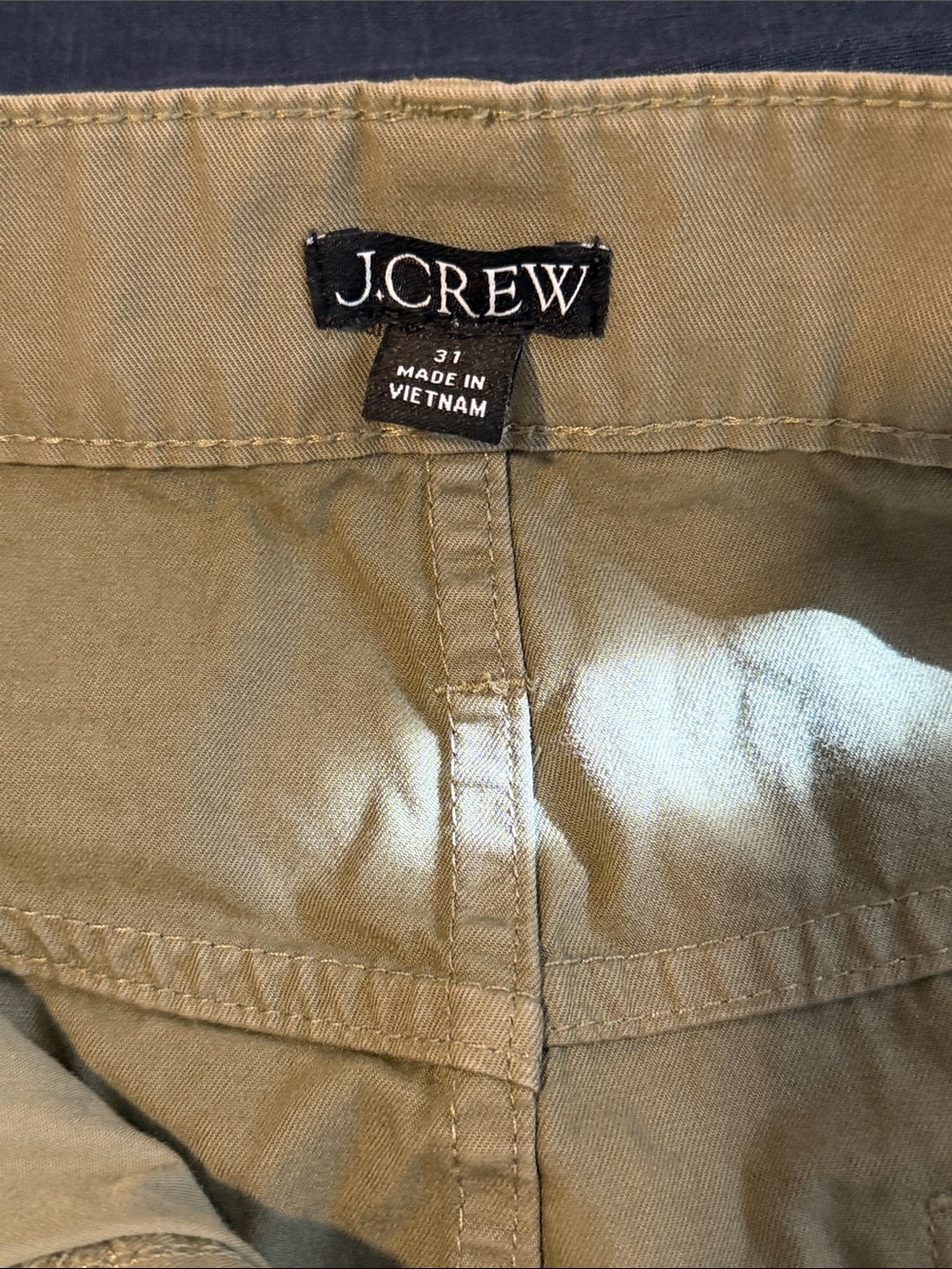 J. Crew olive green cotton chino skirt, size 31 / 12 - Picture 5 of 8